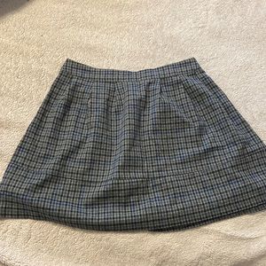 Black Gray and Blue Plaid Skirt